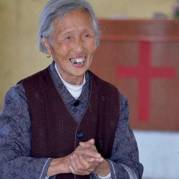 Old lady in Countryside church_1